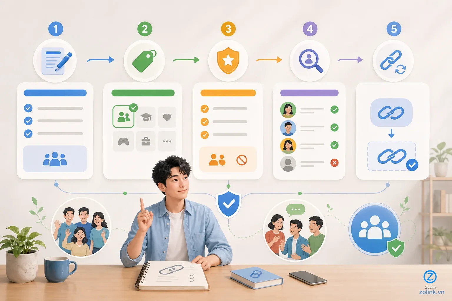 Quy trình chia sẻ link nhóm Zalo an toàn hơn