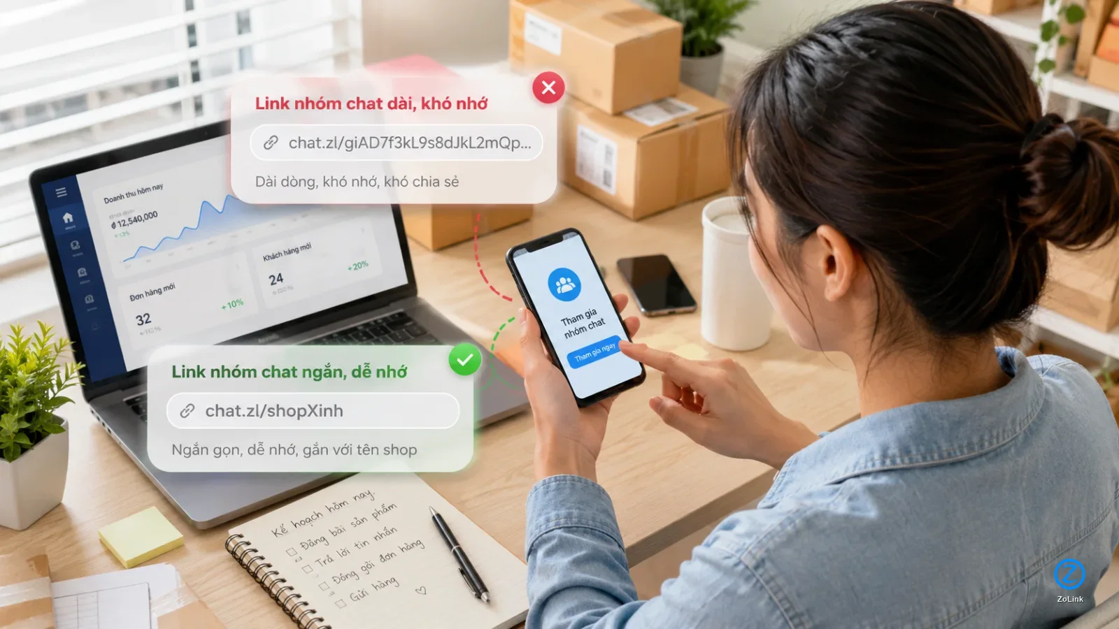 Hard to remember Zalo group links How to send cleaner links to customers
