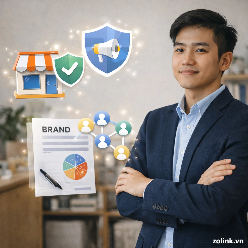 Hình ảnh tượng trưng cho sự hiện diện chính thức và đáng tin cậy của thương hiệu trên Zalo