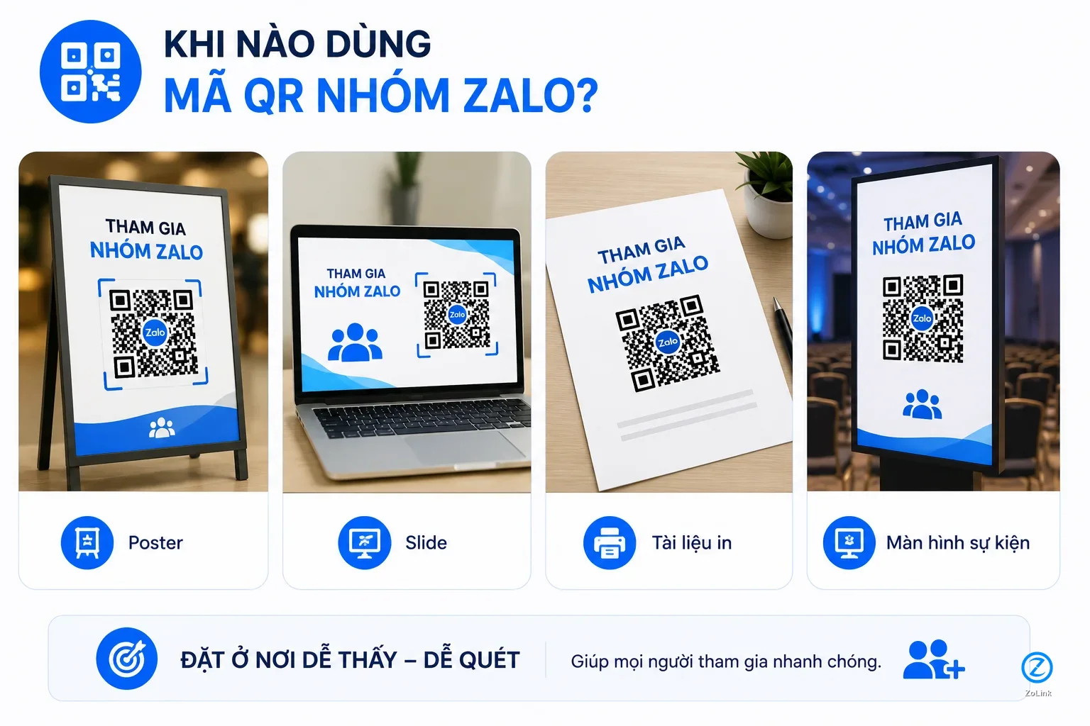 Tình huống nên dùng mã QR nhóm Zalo
