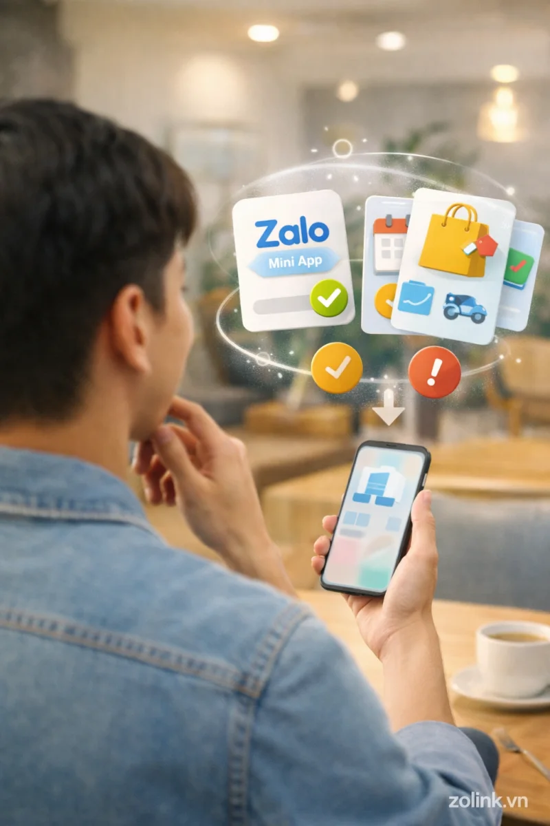 A user deciding when to use a Mini App on Zalo instead of downloading a separate app