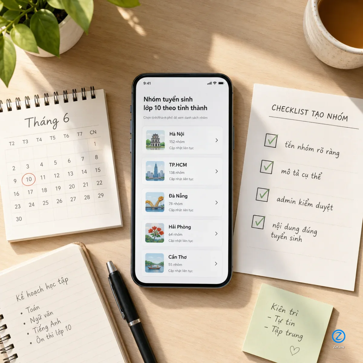 Checklist chọn nhóm Zalo tuyển sinh lớp 10 phù hợp