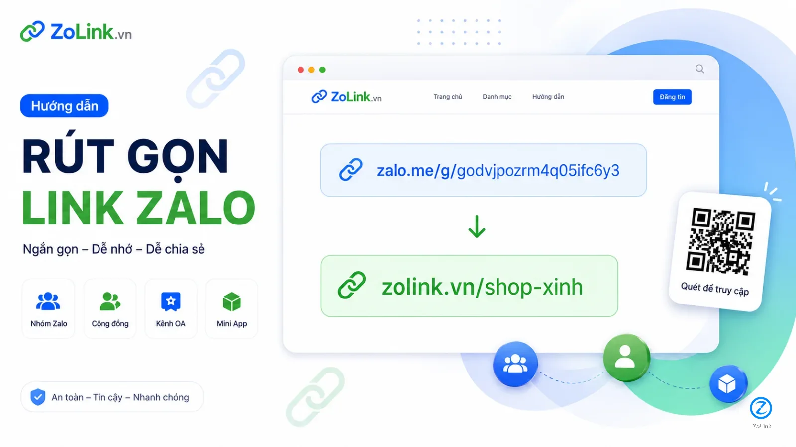 Rút gọn link Zalo trên ZoLink